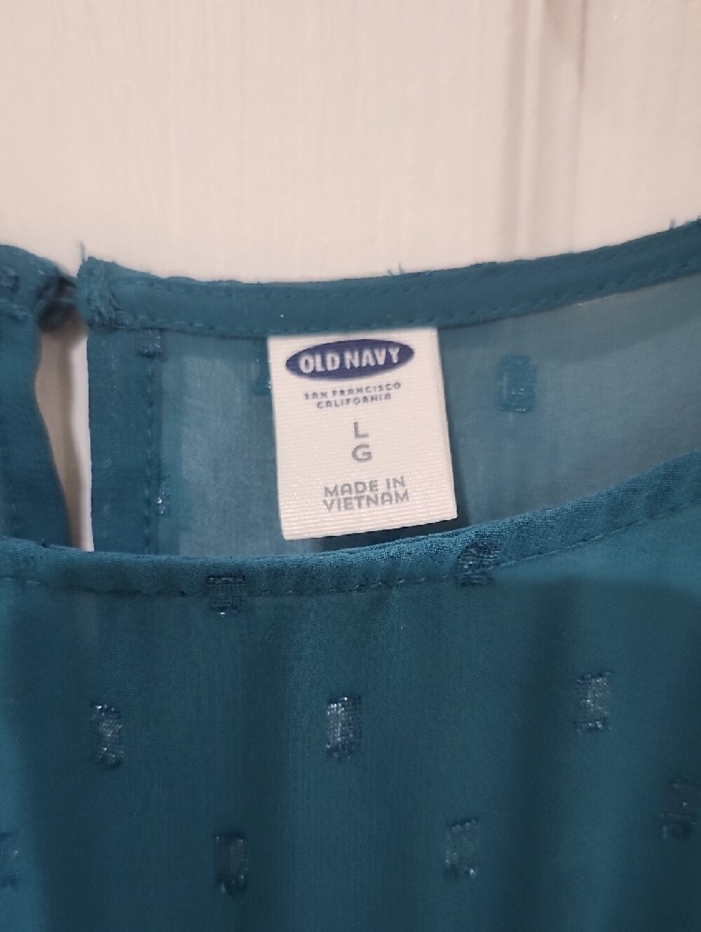 Teal Ruffle Cold-Shoulder Blouse - Picture 2 of 3